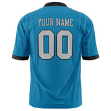 Custom Panther Blue Gray Solid Colour Football Jersey