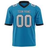 Custom Panther Blue Gray Solid Colour Football Jersey