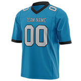 Custom Panther Blue Gray Solid Colour Football Jersey