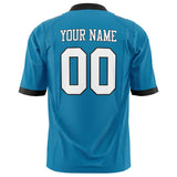 Custom Panther Blue White Solid Colour Football Jersey