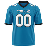 Custom Panther Blue White Solid Colour Football Jersey