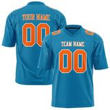 Custom Panther Blue Orange Solid Colour Football Jersey