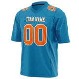 Custom Panther Blue Orange Solid Colour Football Jersey