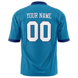 Custom Panther Blue White Solid Colour Football Jersey