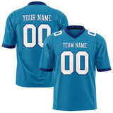 Custom Panther Blue White Solid Colour Football Jersey