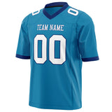 Custom Panther Blue White Solid Colour Football Jersey