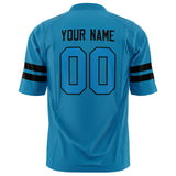 Custom Panther Blue Black Solid Colour Football Jersey