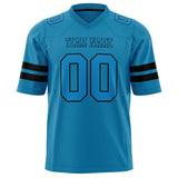 Custom Panther Blue Black Solid Colour Football Jersey