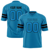 Custom Panther Blue Black Solid Colour Football Jersey