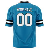 Custom Panther Blue White Solid Colour Football Jersey