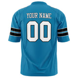 Custom Panther Blue White Solid Colour Football Jersey