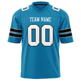 Custom Panther Blue White Solid Colour Football Jersey