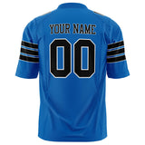 Custom Panther Blue Black Solid Colour Football Jersey