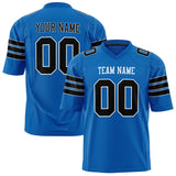 Custom Panther Blue Black Solid Colour Football Jersey