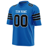 Custom Panther Blue Black Solid Colour Football Jersey