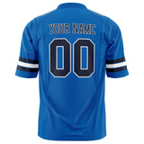 Custom Panther Blue Black Solid Colour Football Jersey