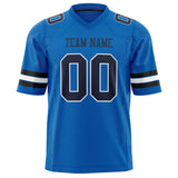 Custom Panther Blue Black Solid Colour Football Jersey