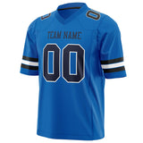 Custom Panther Blue Black Solid Colour Football Jersey