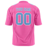 Custom Pink Light Blue Solid Colour Football Jersey