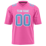 Custom Pink Light Blue Solid Colour Football Jersey