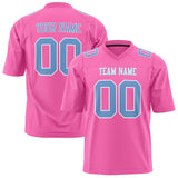 Custom Pink Light Blue Solid Colour Football Jersey FT01240725PI388