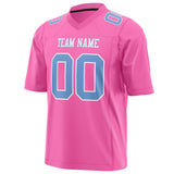 Custom Pink Light Blue Solid Colour Football Jersey