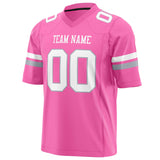 Custom Pink White Solid Colour Football Jersey