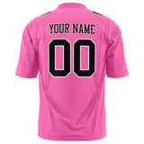 Custom Pink Black Solid Colour Football Jersey