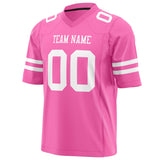 Custom Pink White Solid Colour Football Jersey