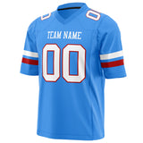 Custom Powder Blue White Solid Colour Football Jersey