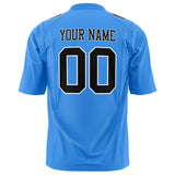 Custom Powder Blue Black Solid Colour Football Jersey