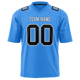 Custom Powder Blue Black Solid Colour Football Jersey