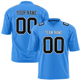 Custom Powder Blue Black Solid Colour Football Jersey