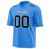 Custom Powder Blue Black Solid Colour Football Jersey