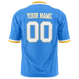 Custom Powder Blue White Solid Colour Football Jersey