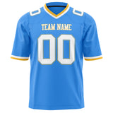 Custom Powder Blue White Solid Colour Football Jersey