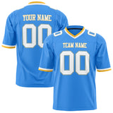 Custom Powder Blue White Solid Colour Football Jersey