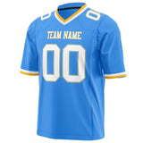 Custom Powder Blue White Solid Colour Football Jersey