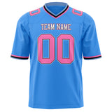 Custom Powder Blue Pink Solid Colour Football Jersey