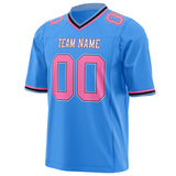 Custom Powder Blue Pink Solid Colour Football Jersey