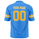 Custom Powder Blue Gold Solid Colour Football Jersey