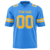 Custom Powder Blue Gold Solid Colour Football Jersey