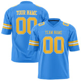 Custom Powder Blue Gold Solid Colour Football Jersey