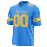 Custom Powder Blue Gold Solid Colour Football Jersey