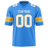 Custom Powder Blue White Solid Colour Football Jersey