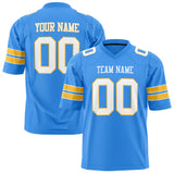 Custom Powder Blue White Solid Colour Football Jersey