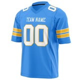 Custom Powder Blue White Solid Colour Football Jersey