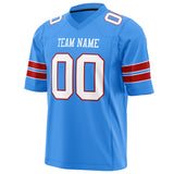 Custom Powder Blue White Solid Colour Football Jersey