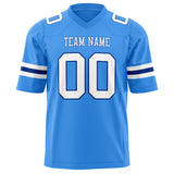 Custom Powder Blue White Solid Colour Football Jersey