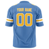 Custom Powder Blue Gold Solid Colour Football Jersey